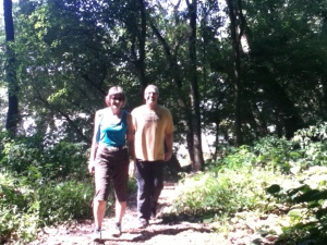 Mom and Dad trekking back
